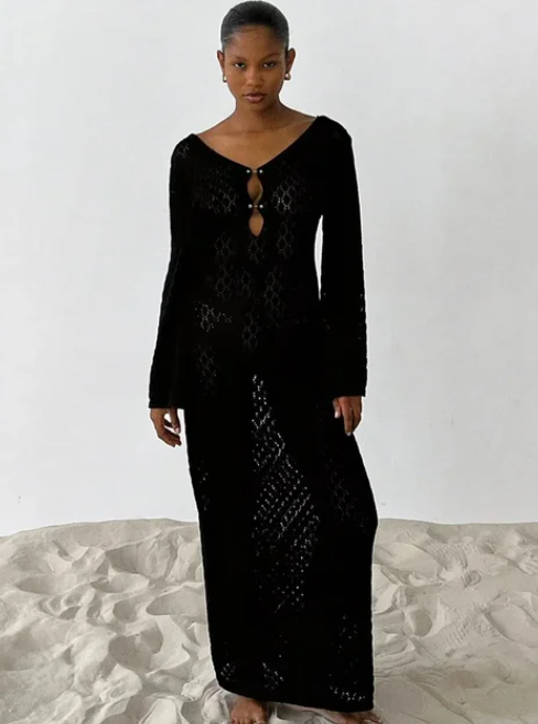 Knitted Fashion Cover Up Maxi Dress