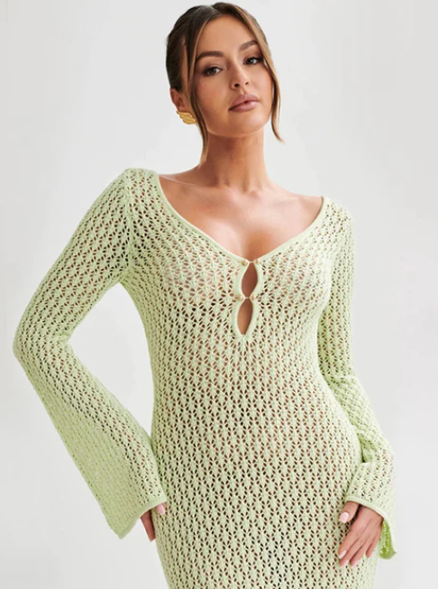 Knitted Fashion Cover Up Maxi Dress