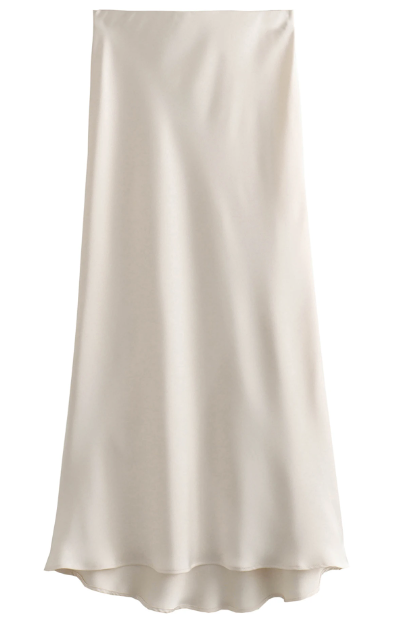Elegant Satin Midi Skirt