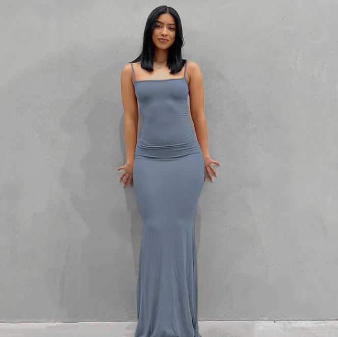Satin Sleeveless & Backless Maxi Dress