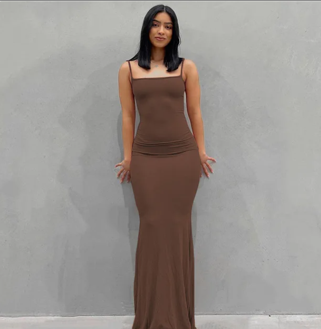 Satin Sleeveless & Backless Maxi Dress