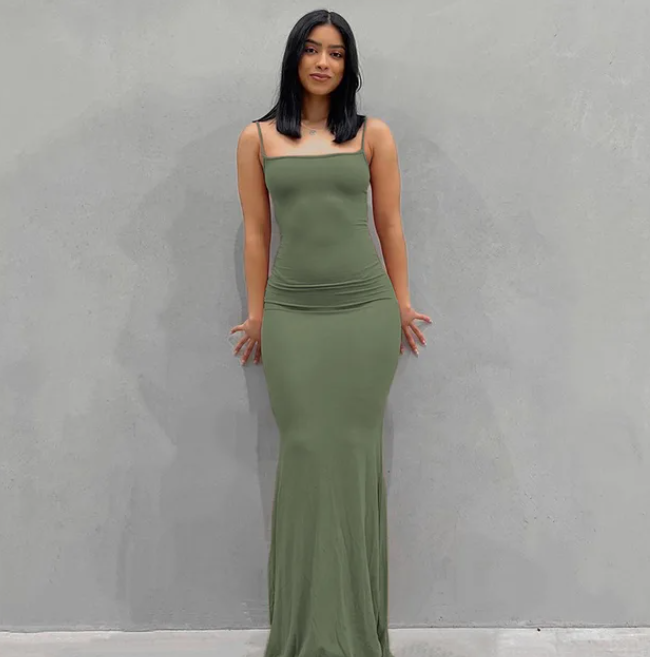 Satin Sleeveless & Backless Maxi Dress