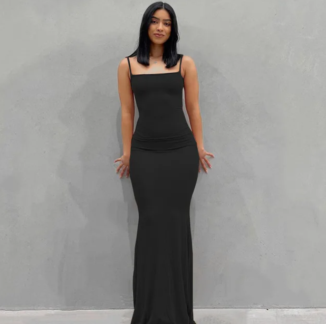 Satin Sleeveless & Backless Maxi Dress