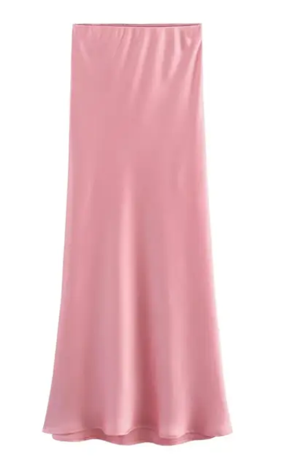 Elegant Satin Midi Skirt